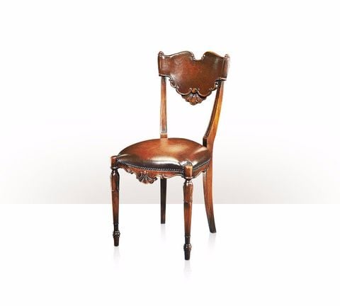 Ghế ăn cổ điển Antique Leather Back Dining Chair