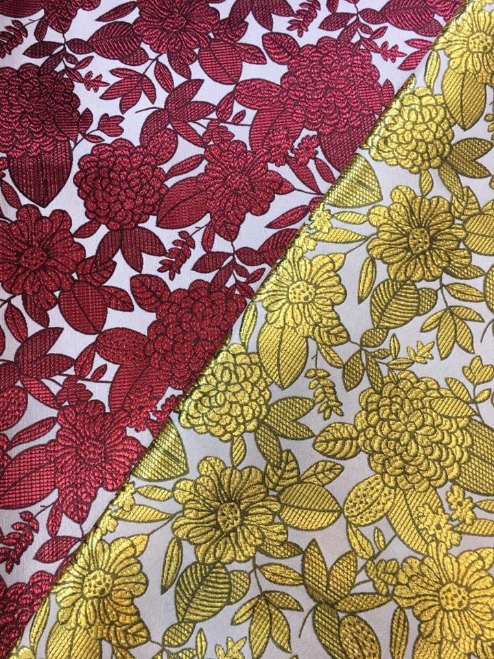 Gấm khổ rộng hoa vàng - HẾT