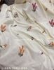 Vải Linen Thêu Hoa