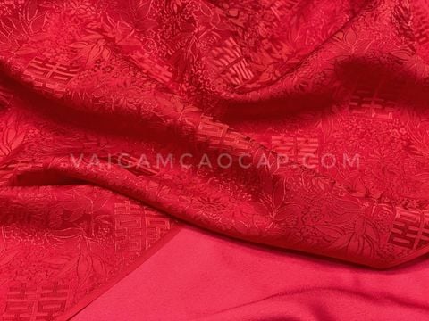  Lụa tơ tằm Việt Nam - Chữ hỷ 