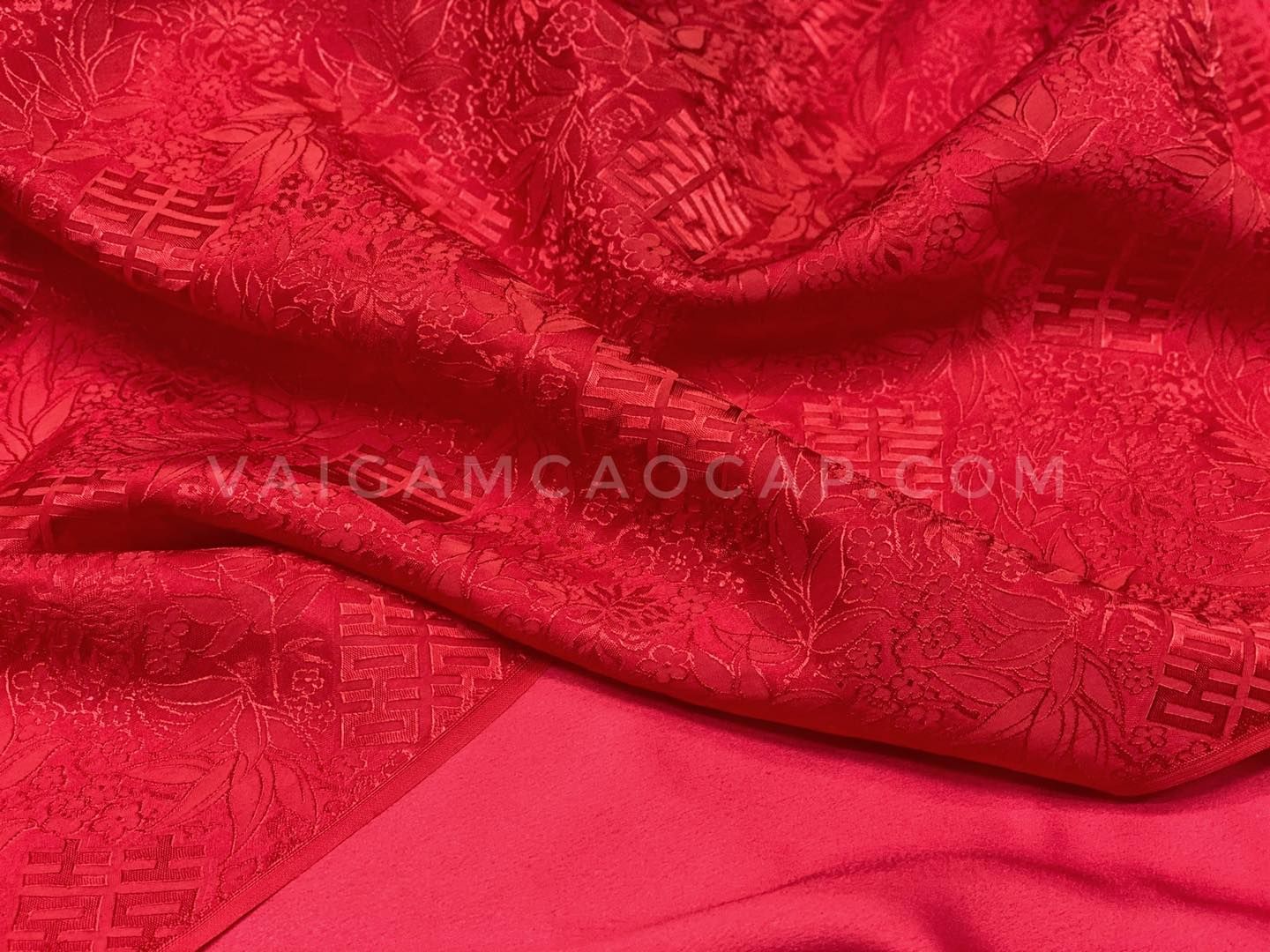 Lụa tơ tằm Việt Nam - Chữ hỷ