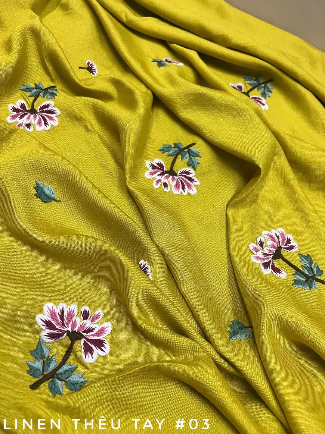 Vải Linen Thêu Tay