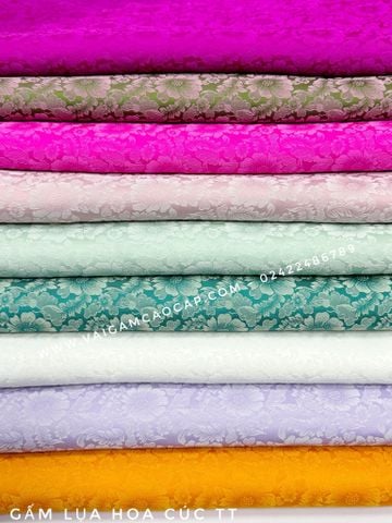  Gấm Lụa Hoạ Tiết Hoa Cúc TT 