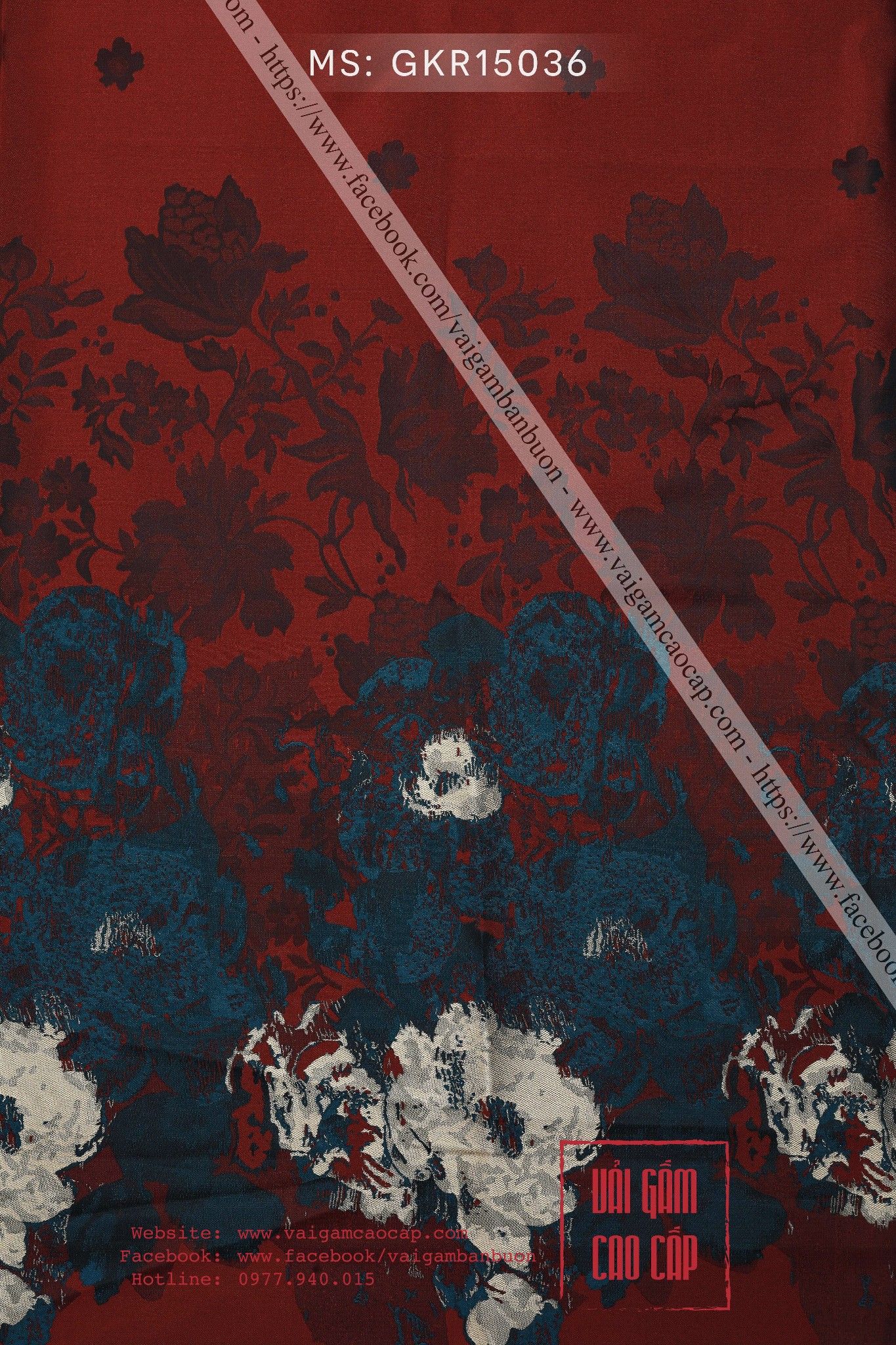 Vải Gấm Khổ Rộng Tapta Hoa Chân Đỏ Đô - HẾT