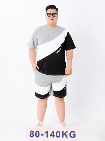 Bộ Đồ Thun Đen Trắng Xám big size nam