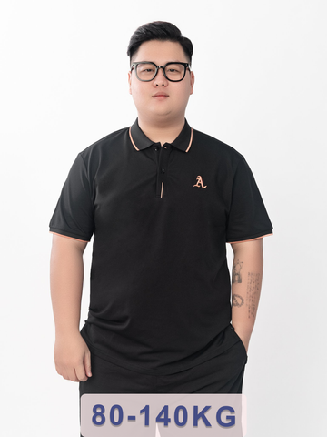 Áo Polo Đen Viền Đỏ Big Size Nam