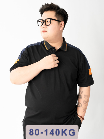 Áo Polo Đen Vai Xanh Big Size Nam