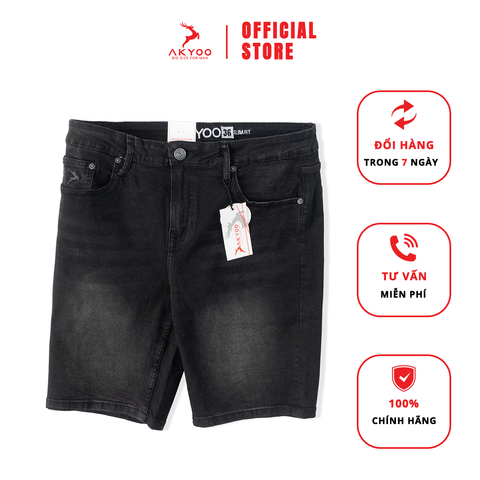 Quần Short Jean Đen Xám Dành Cho Nam Bigsize 80-140kg