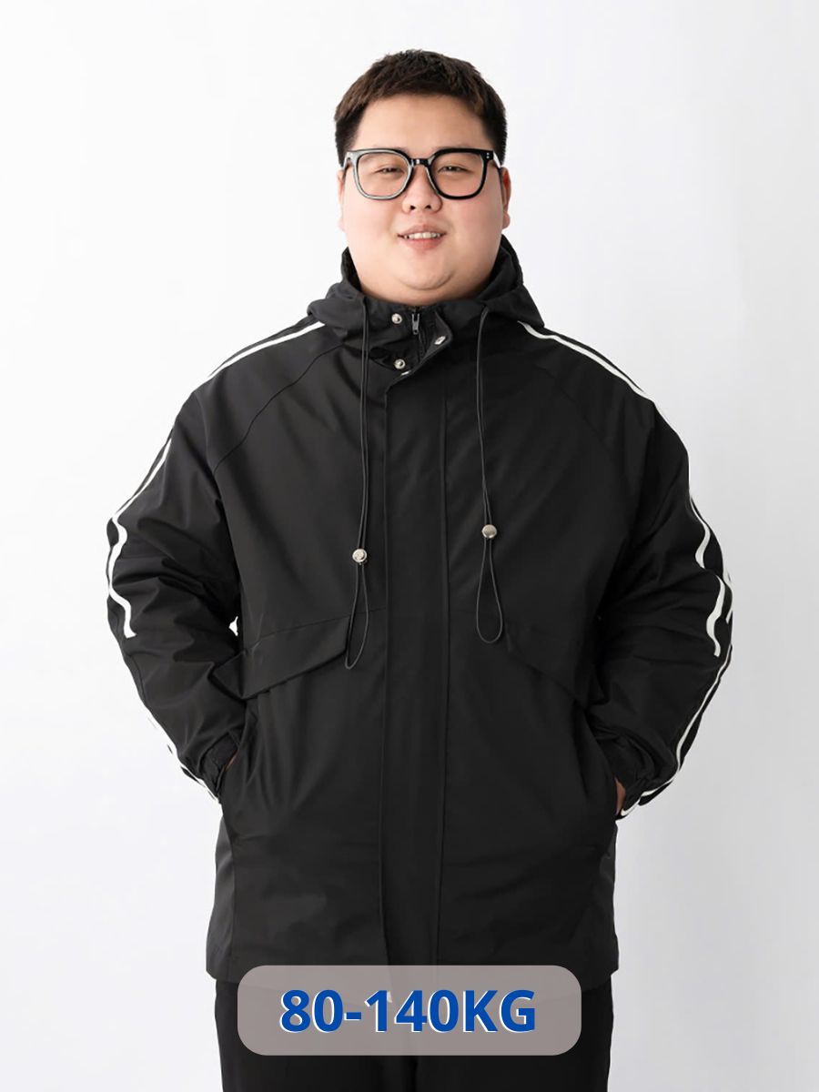 Áo Khoác Gió Đen Viền Big Size Nam