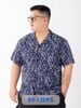 Áo Sơ Mi Xanh Ngắn Tay Big Size Nam Cổ Vest In Họa Tiết