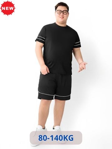 Bộ Đồ Thun Đen Viền Big Size Nam