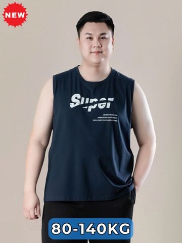 Áo Ba Lỗ Cotton Xanh Than Big Size Nam
