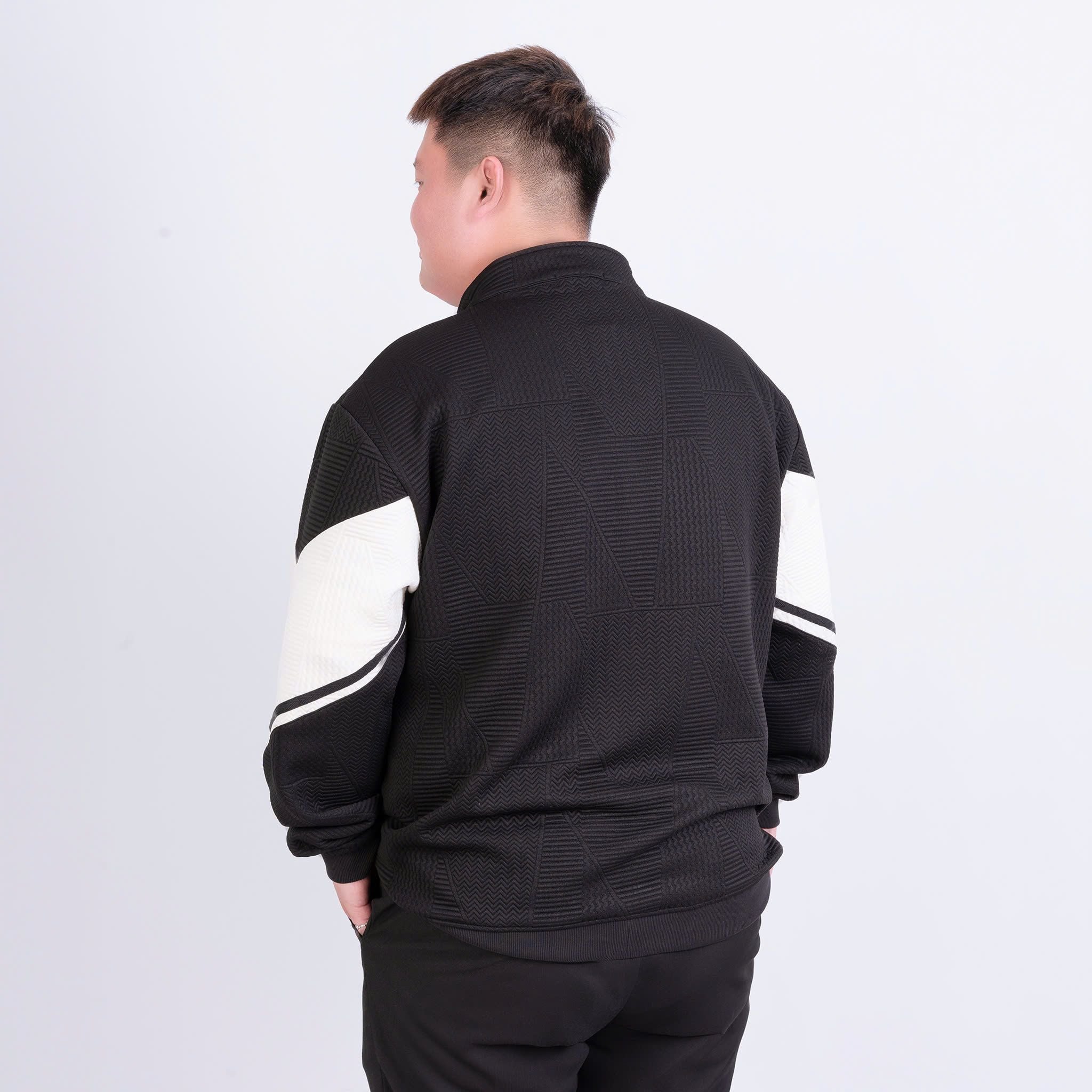 Áo Khoác Nỉ Đen Trắng Big Size Nam