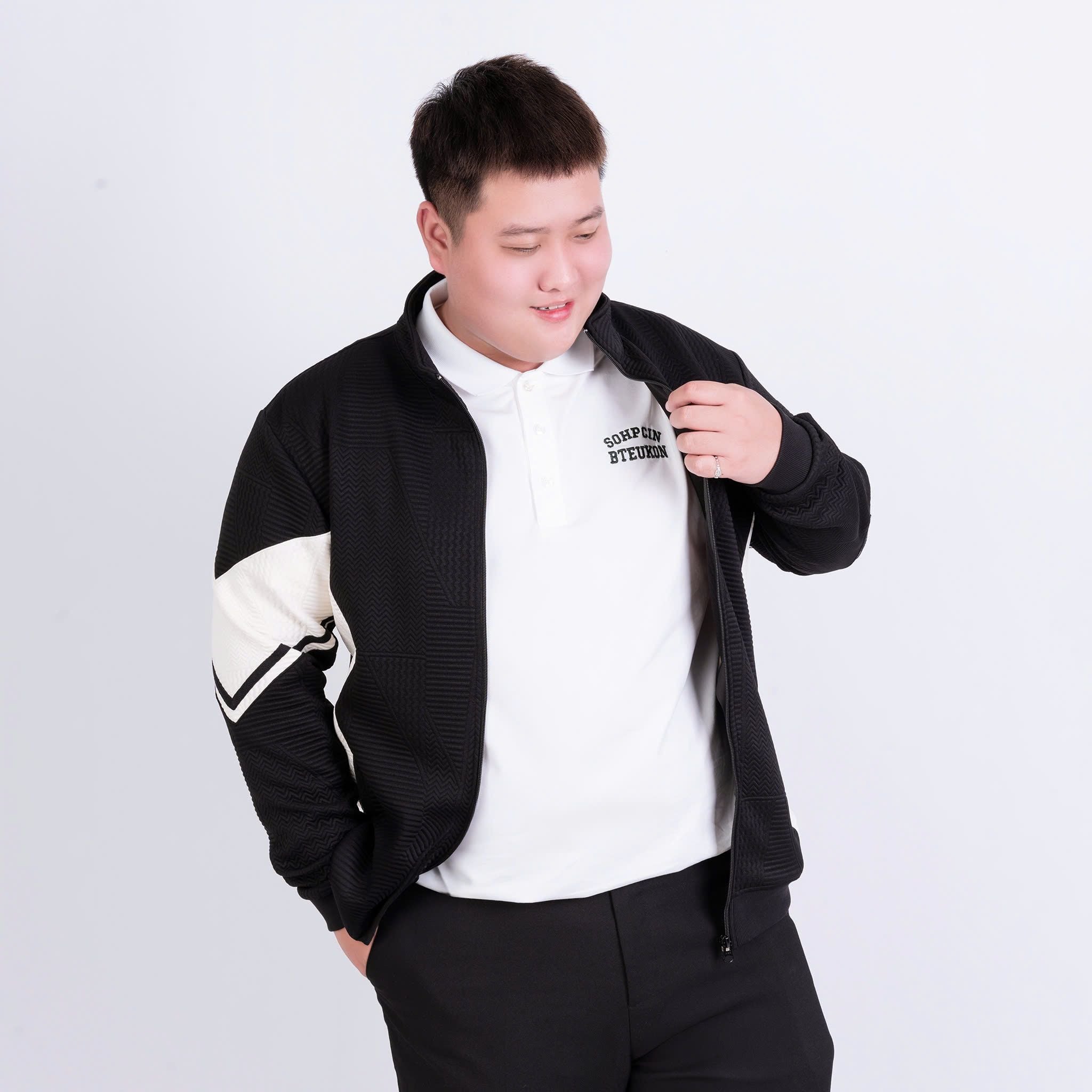 Áo Khoác Nỉ Đen Trắng Big Size Nam