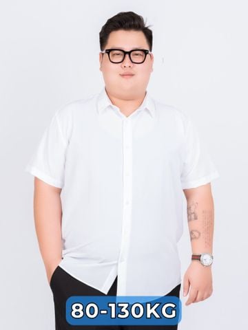 Áo Sơ Mi Lụa Ngắn Tay Trắng Đen Big Size Nam