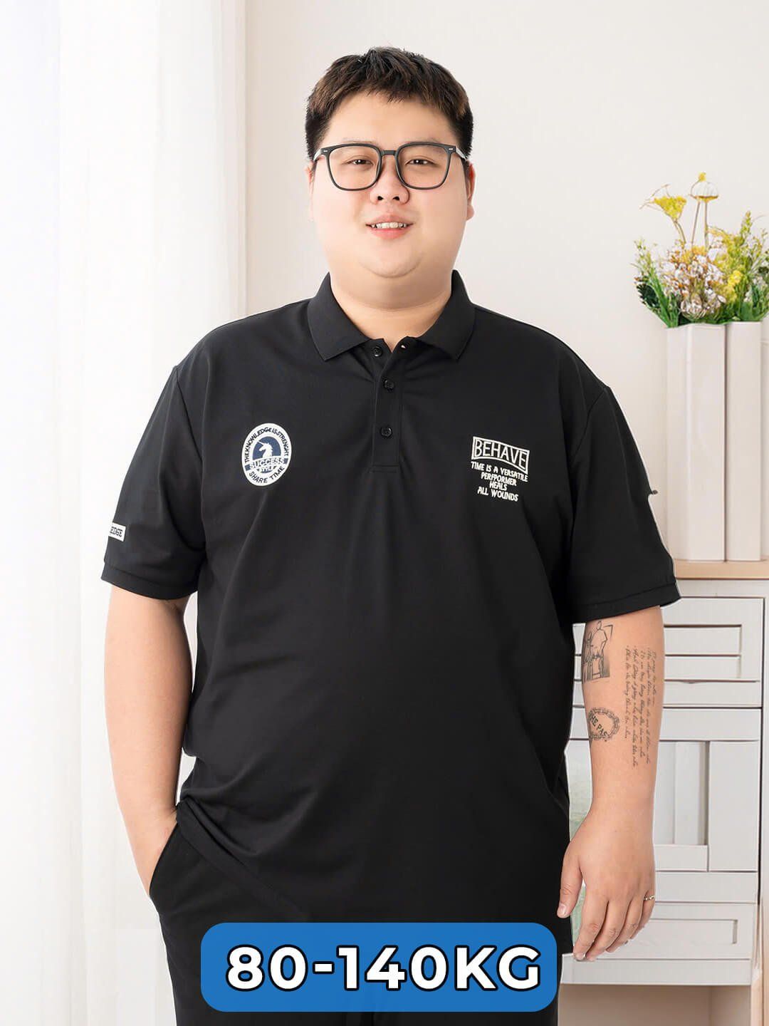 Áo Polo Đen A5 Big Size Nam