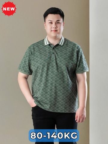 Áo Polo Xanh Họa Tiết A6 Big Size Nam