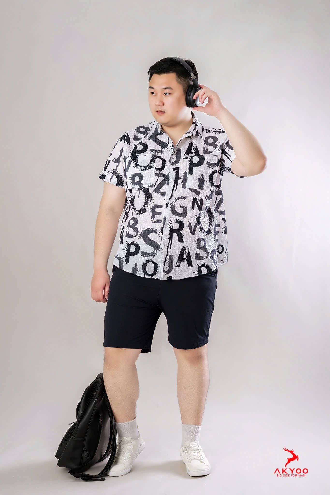 Áo Sơ Mi Ngắn Tay Hai Túi Họa Tiết Big Size Nam