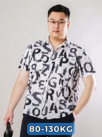 Áo Sơ Mi Ngắn Tay Hai Túi Họa Tiết Big Size Nam