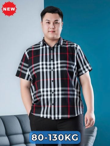 Áo Sơ Mi Cotton Cộc Tay Kẻ Big Size Nam