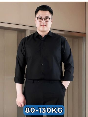 Áo Sơ Mi Dài Tay Trắng Đen Big Size Nam