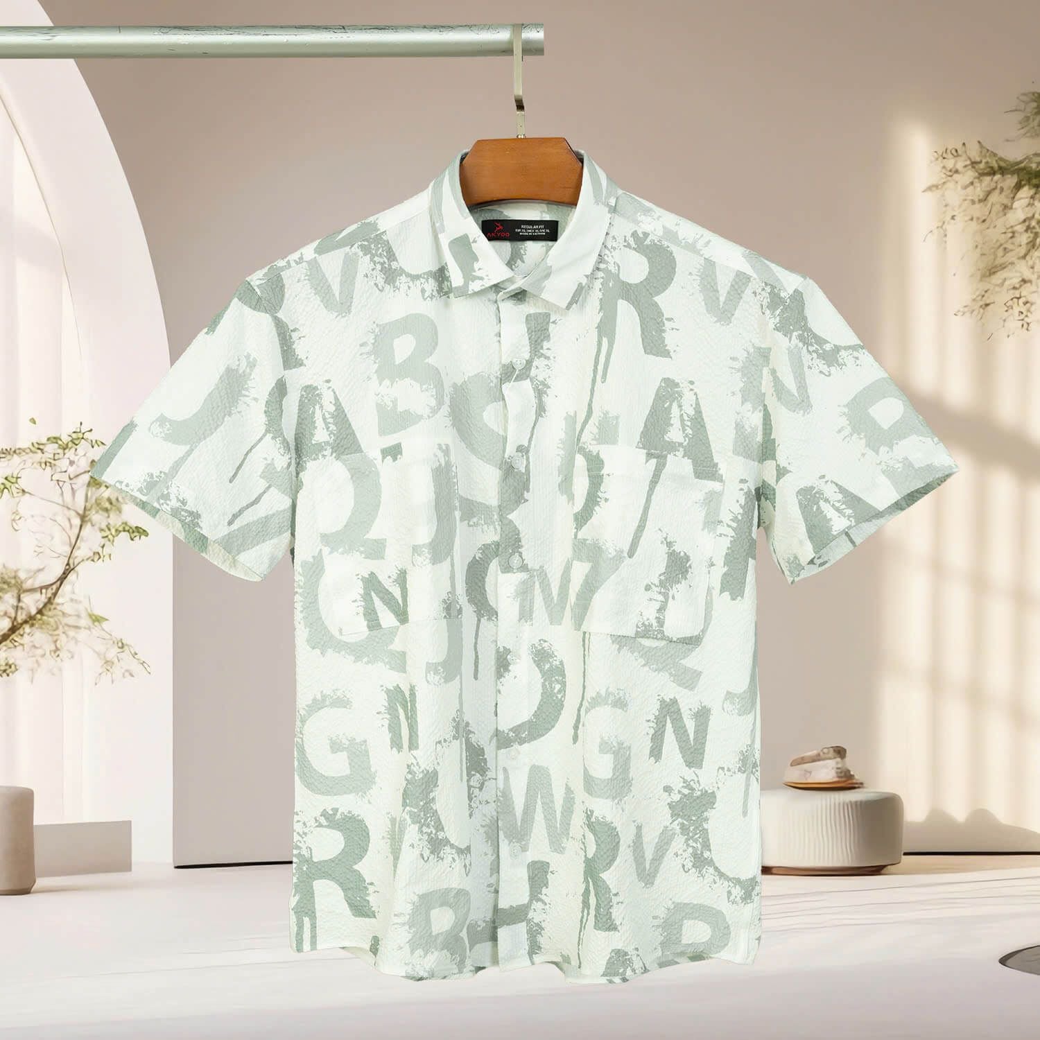 Áo Sơ Mi Ngắn Tay Hai Túi Họa Tiết Big Size Nam