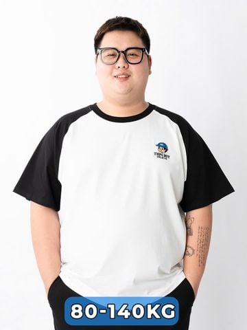 Áo Thun Trắng Tay Đen Big Size Nam
