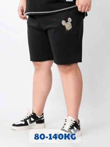 Quần Short Thun Đen Big Size Nam