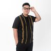 Áo Polo Đen Kẻ Vàng Big Size Nam
