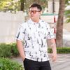 Áo Polo Trắng In Họa Tiết Big Size Nam