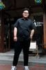 Áo Sơ Mi Ngắn Tay Trắng Đen Big Size Nam