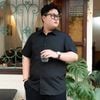 Áo Sơ Mi Ngắn Tay Trắng Đen Big Size Nam