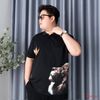 Áo Polo Đen In Sư Tử Big Size Nam