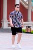 Áo Sơ Mi Ngắn Tay Big Size Nam In Họa Tiết Kẻ Màu