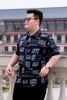 Áo Sơ Mi Đen Ngắn Tay Big Size Nam In Họa Tiết