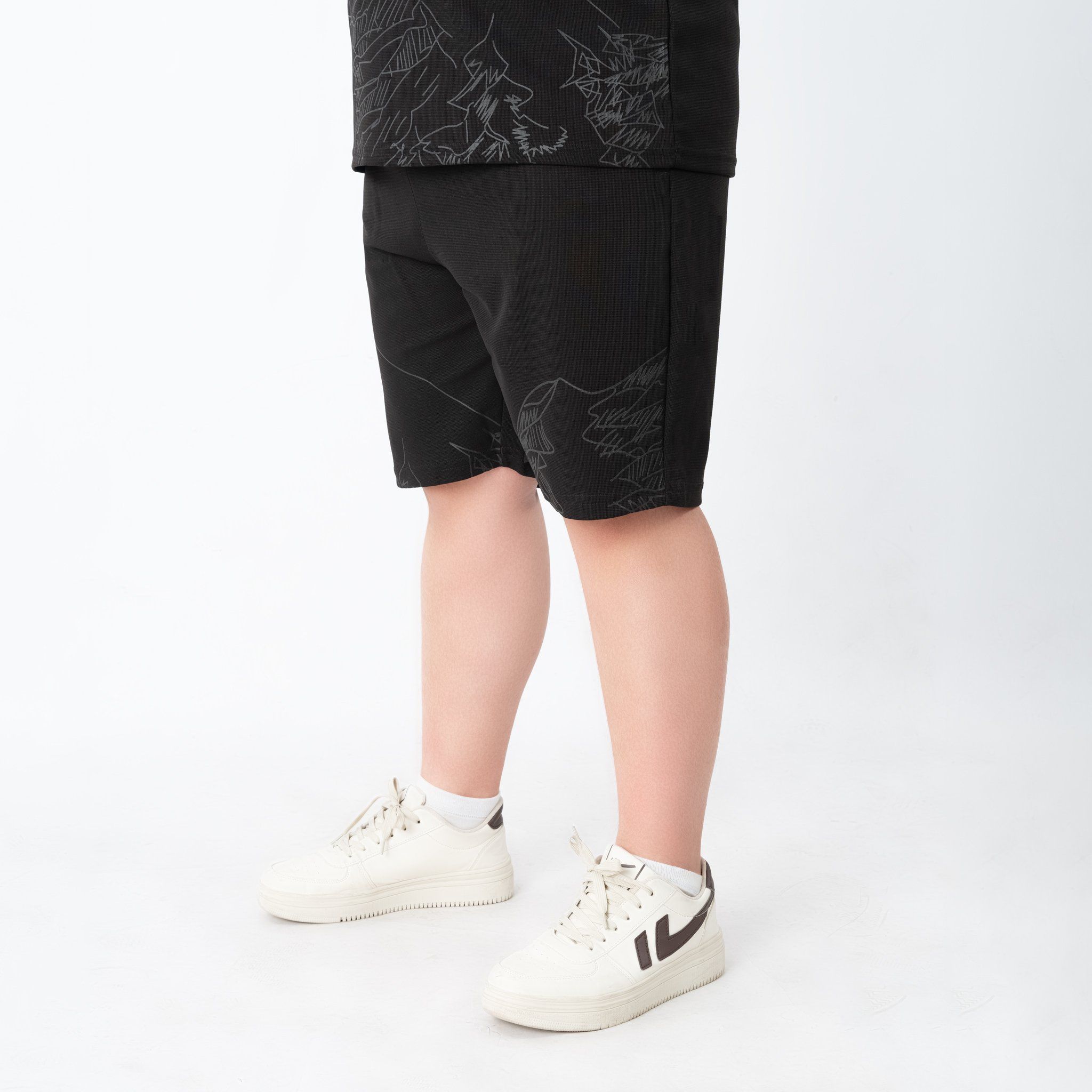 Bộ Đồ Thun Đen In Họa Tiết big size nam