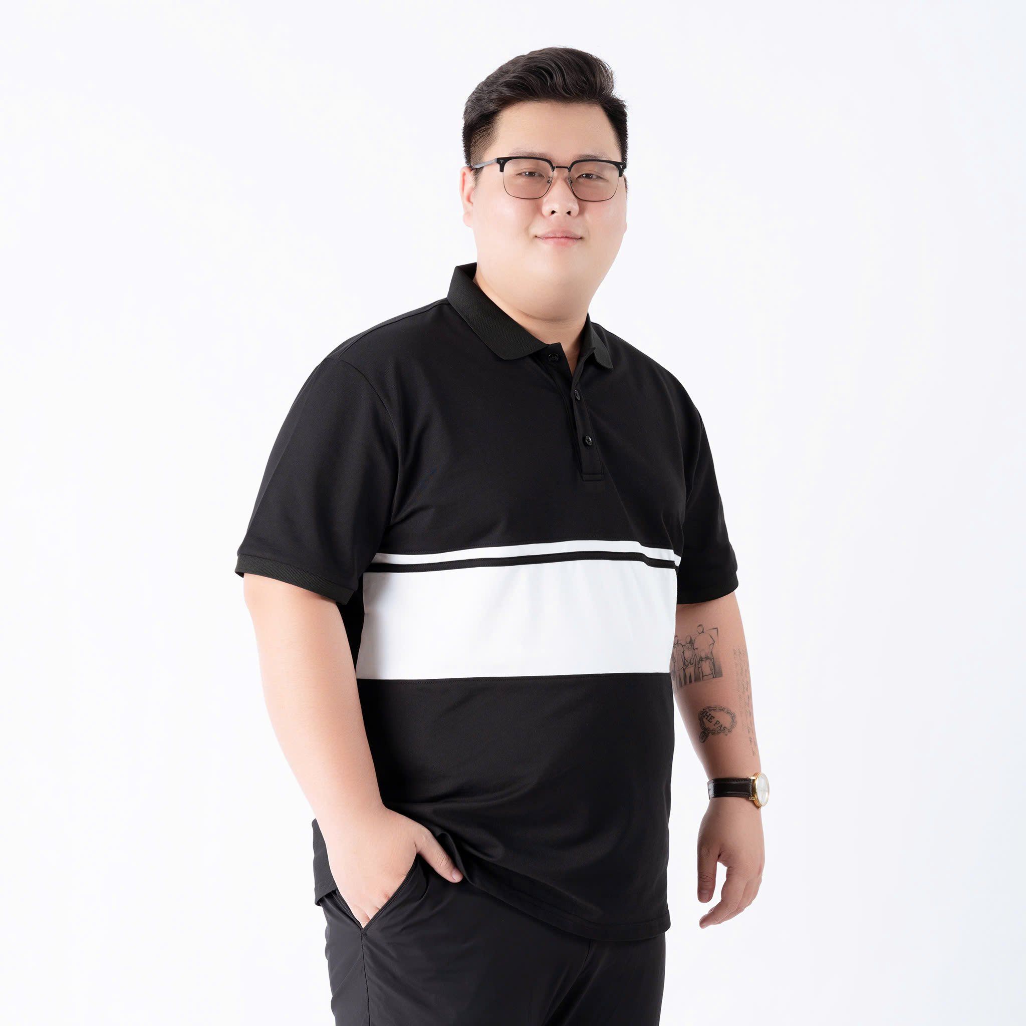 Áo Polo Đen Trắng big size nam