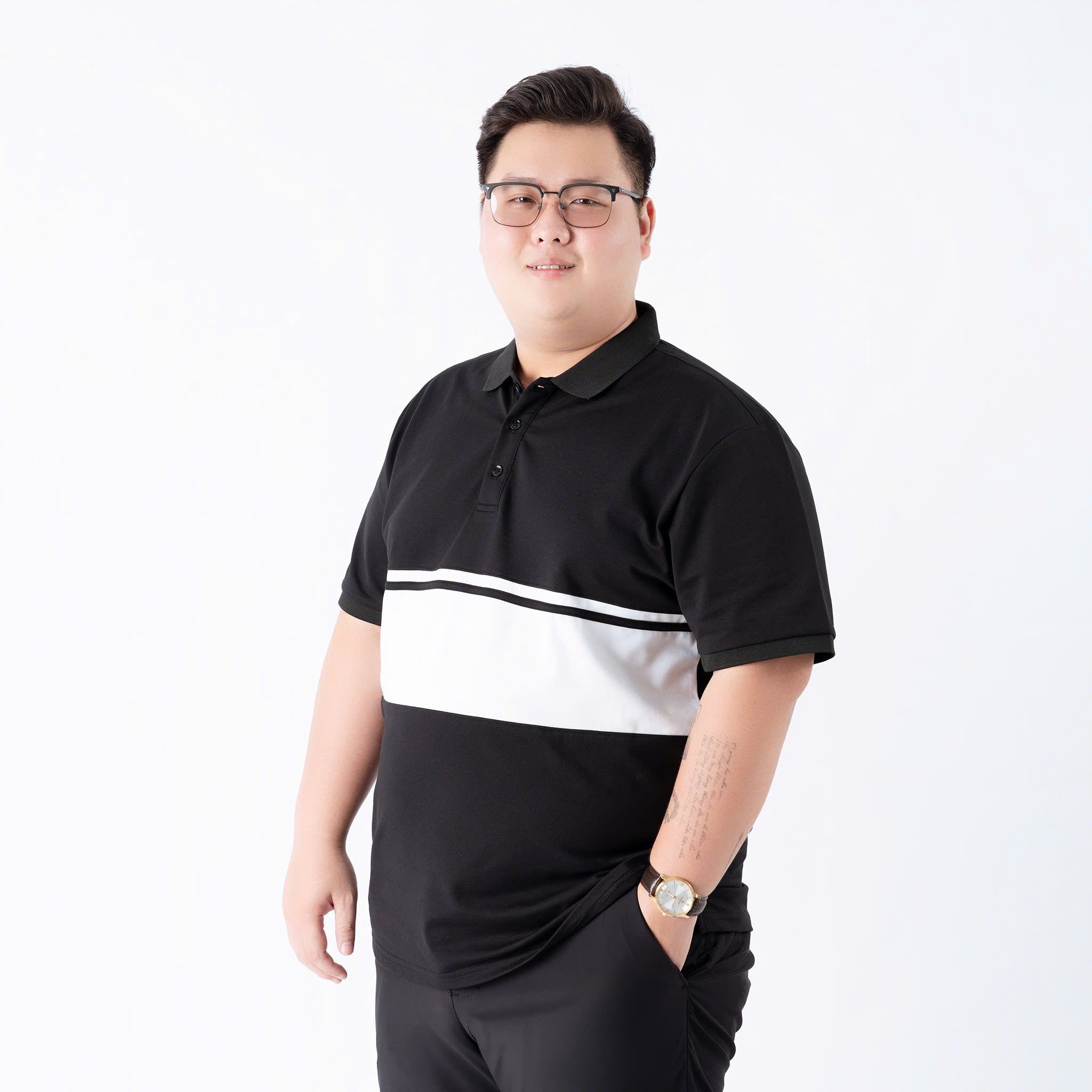 Áo Polo Đen Trắng big size nam