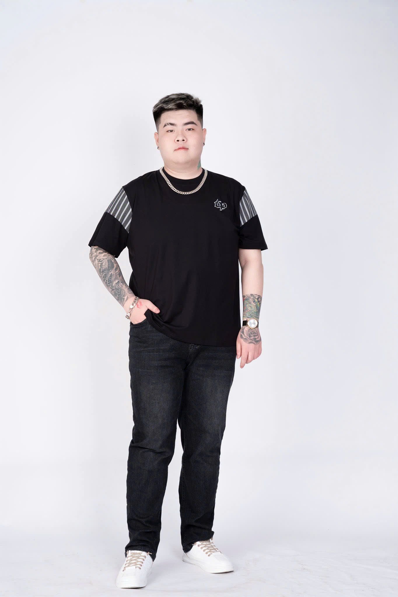 Áo Thun Đen Viền big size nam