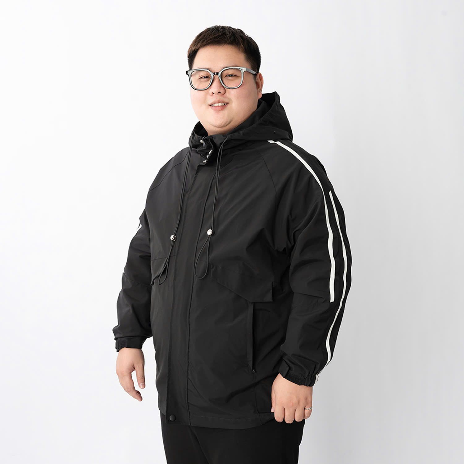 Áo Khoác Gió Đen Viền Big Size Nam