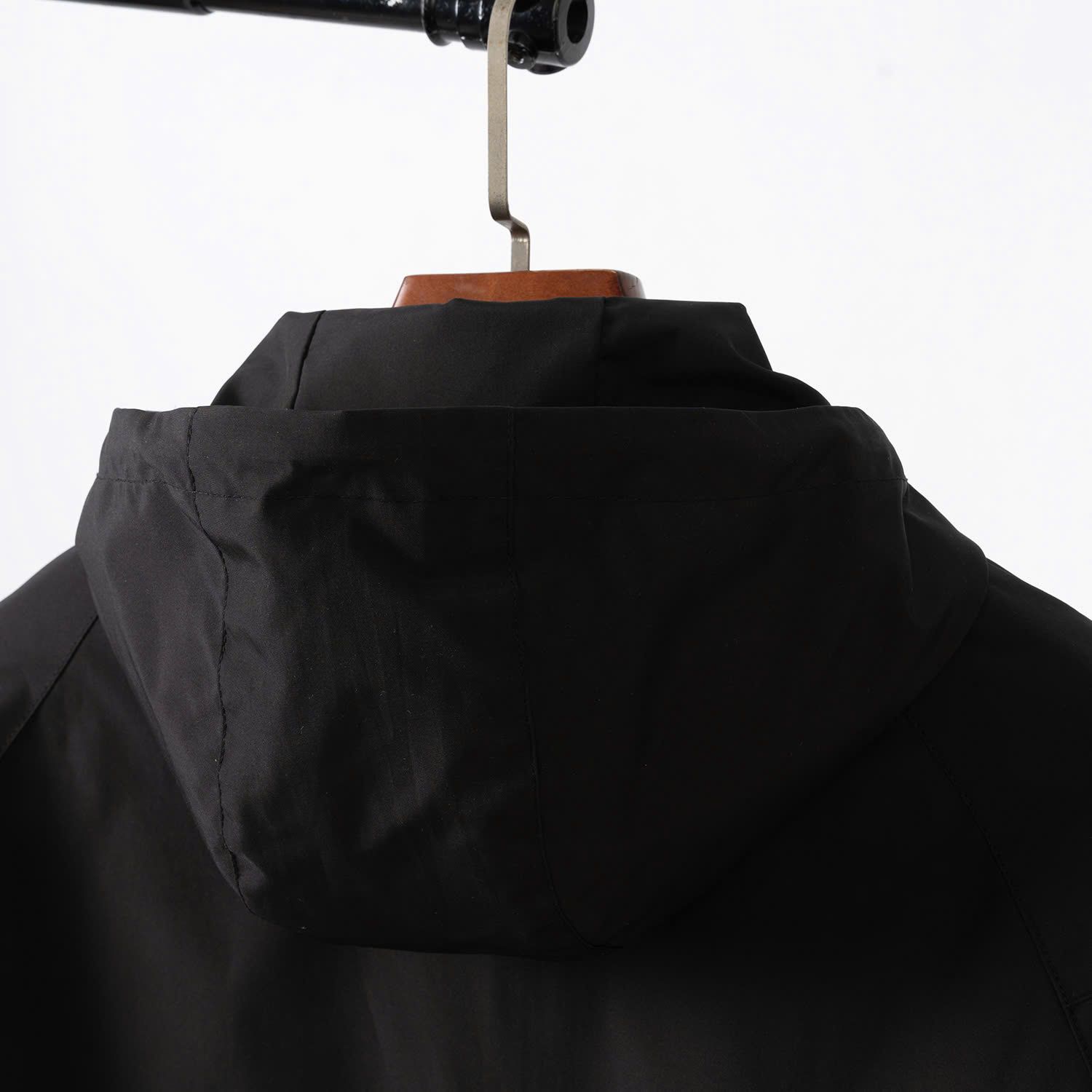 Áo Khoác Gió Đen Viền Big Size Nam