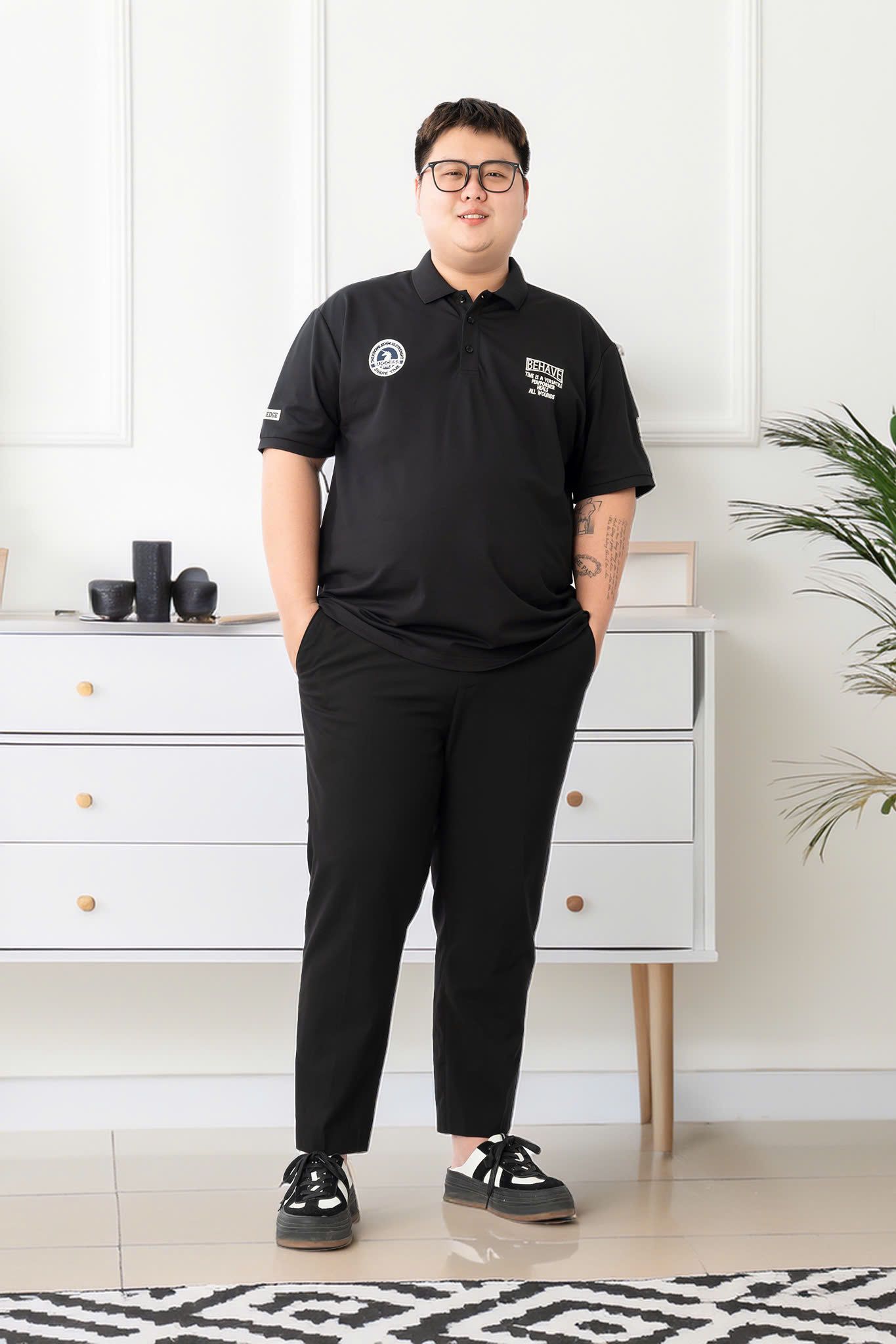 Áo Polo Đen A5 Big Size Nam