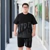 Bộ Đồ Thun Đen Big Size Nam In Chữ