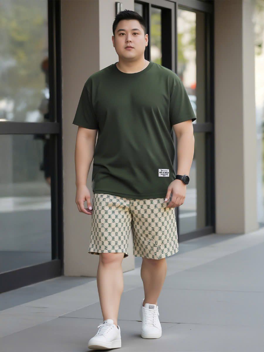 Quần Short Thun Chéo Họa Tiết Big Size Nam