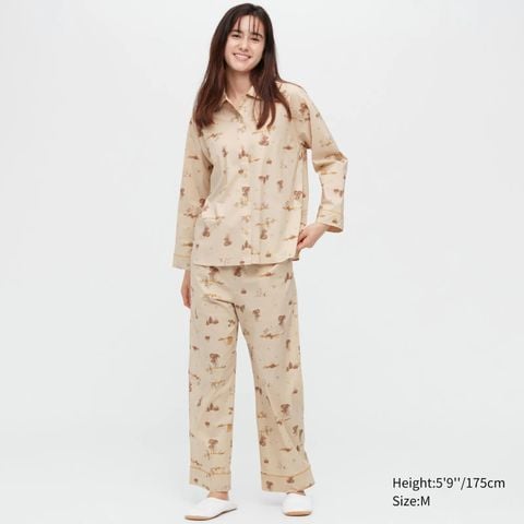 Bộ ngủ Pijama nữ dài tay Gu Uniqlo màu trơn  Shop Nhất  Shopnhatvn