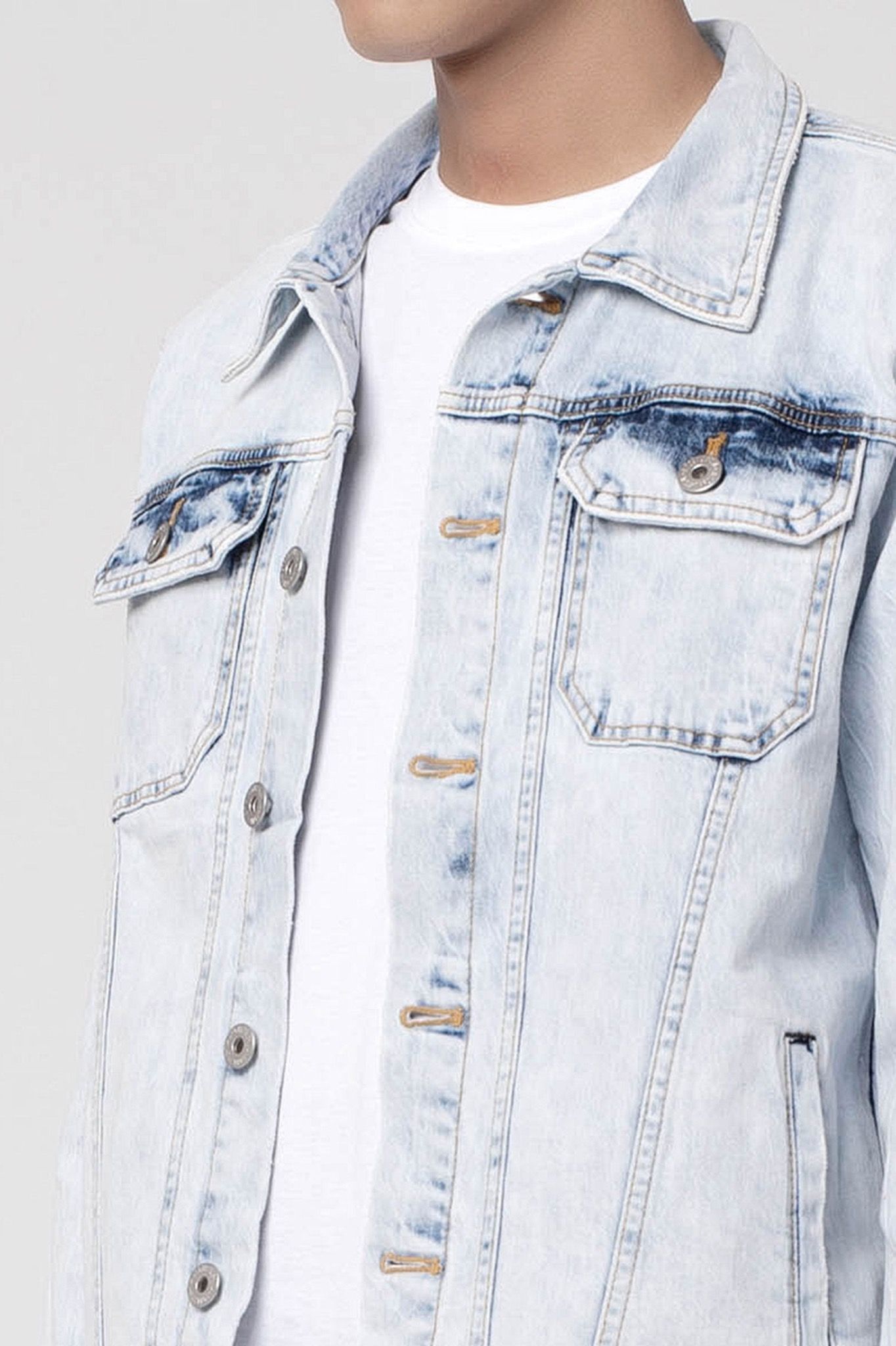 Áo Khoác Jeans Nam Dáng Rộng. Bleach Denim Jacket - 121MD4044F2