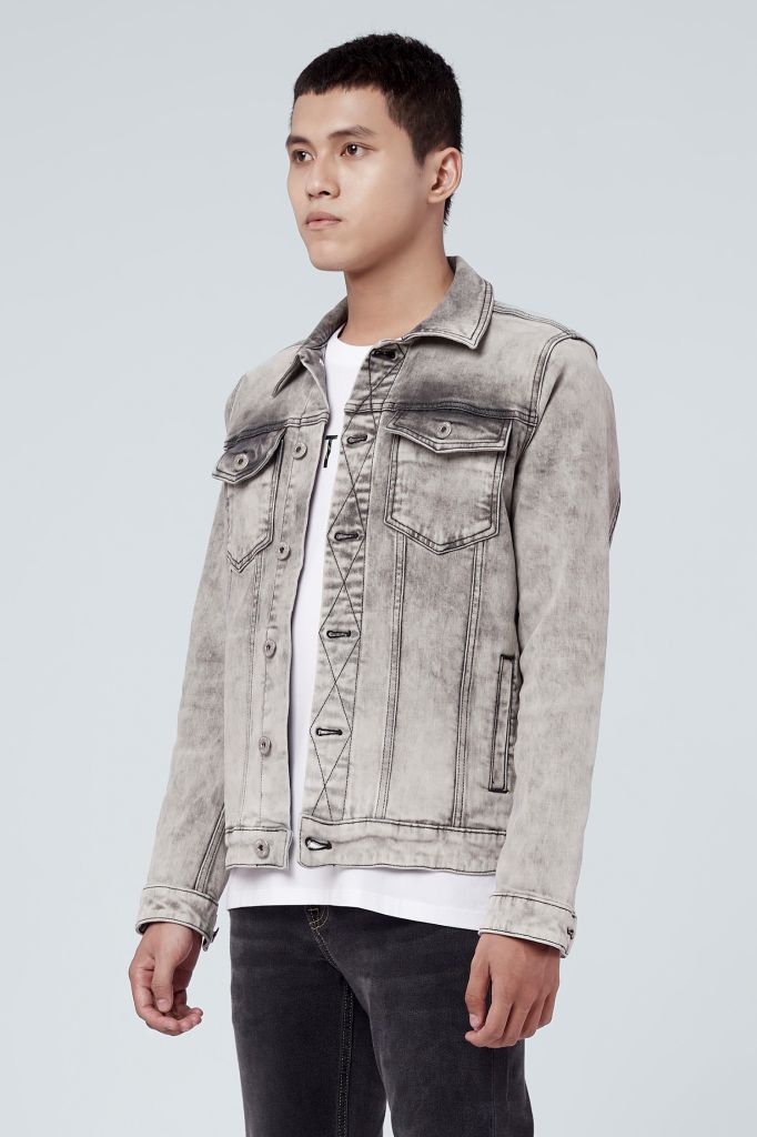 Áo Khoác Dáng Rộng, Xám Khói. Grey Type 3 Denim Jacket - 121MD4044F5