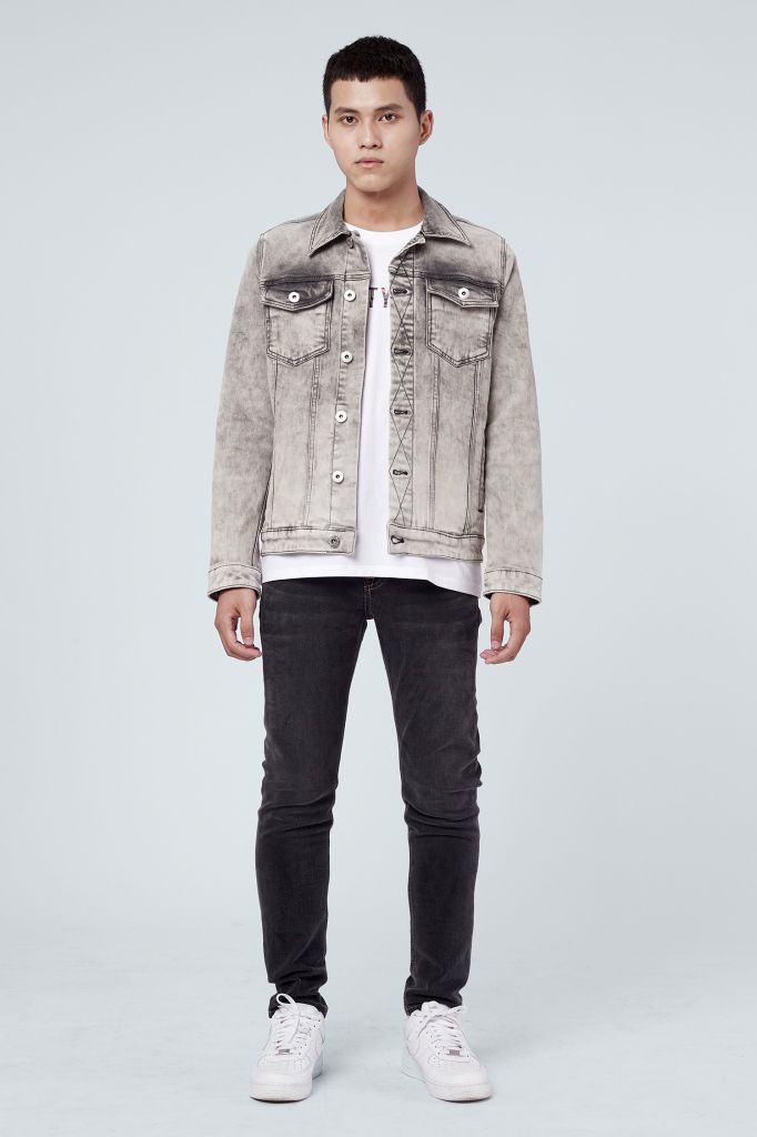 Áo Khoác Dáng Rộng, Xám Khói. Grey Type 3 Denim Jacket - 121MD4044F5