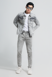 Quần Jeans Nam Dáng Ôm Vừa, Xám Khói. Acid Grey Slim Jeans - 121MD4082F3030