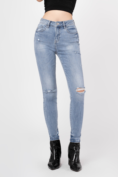 Quần jeans nữ dáng ôm rách gối - 121WD1081F1930